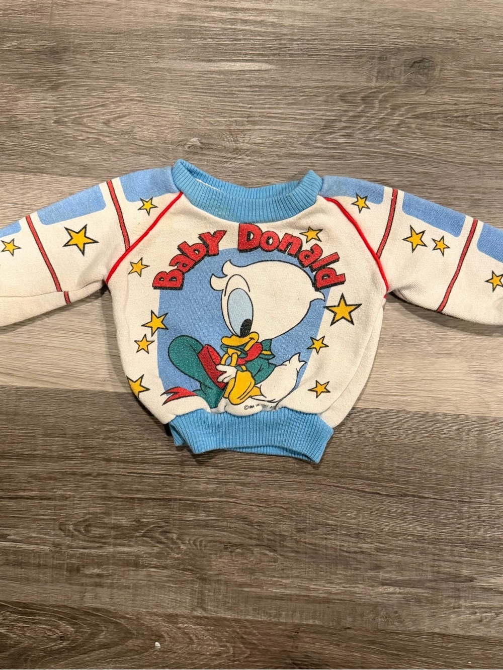 Vintage Disney Baby Donald Duck Long Sleeve Sweater Size Newborn-6mo